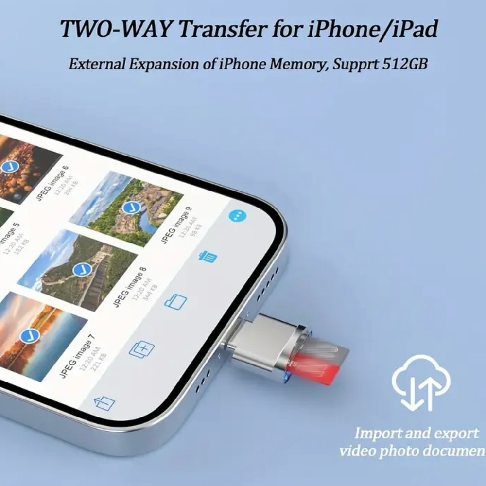 OTG USB Mdiding Brand Lightning to USB Camera Adapter USB-A to C89 Cable NWT $8